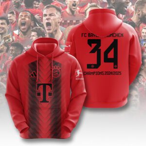 FC Bayern Munchen Champion 2024/25 Bundesliga Unisex Performance Hoodie GCL1403