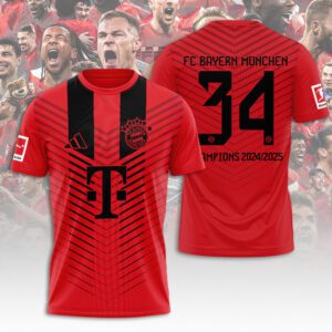 FC Bayern Munchen Champion 2024/25 Bundesliga Unisex Performance T-Shirt GCL1019