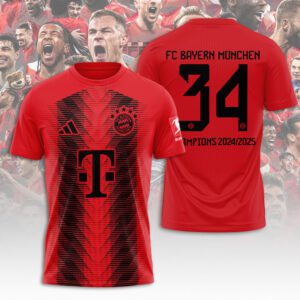 FC Bayern Munchen Champion 2024/25 Bundesliga Unisex Performance T-Shirt GCL1077