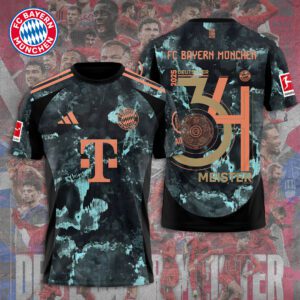 FC Bayern Munchen Champion 2024/25 Bundesliga Unisex Performance T-Shirt GCL1139