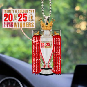 Liverpool FC Champion 2024/25 Premier League Custom Shape 2-sided Acrylic Car Ornament GCL1201