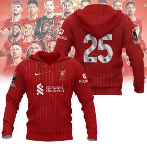 Liverpool FC Champion 2024/25 Premier League Unisex Performance Hoodie GCL1496