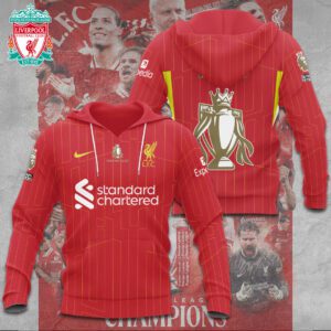 Liverpool FC Champion 2024/25 Premier League Unisex Performance Hoodie GCL1505