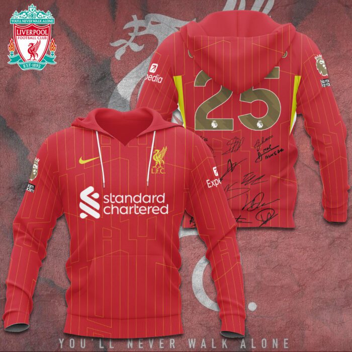Liverpool FC Champion 2024/25 Premier League Unisex Performance Hoodie GCL1513