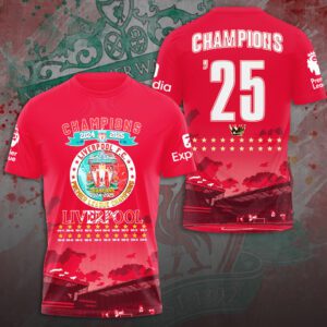 Liverpool FC Champion 2024/25 Premier League Unisex Performance T-Shirt GCL1185