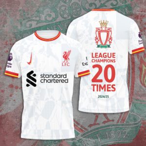Liverpool FC Champion 2024/25 Premier League Unisex Performance T-Shirt GCL1191
