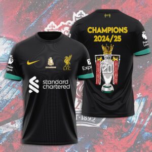 Liverpool FC Champion 2024/25 Premier League Unisex Performance T-Shirt GCL1196