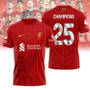 Liverpool FC Champion 2024/25 Premier League Unisex Performance T-Shirt GCL1203