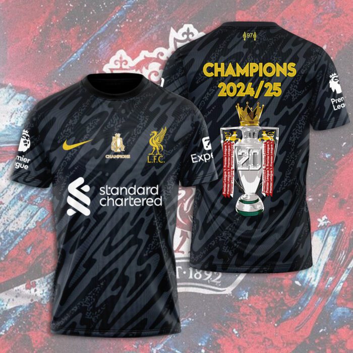 Liverpool FC Champion 2024/25 Premier League Unisex Performance T-Shirt GCL1207