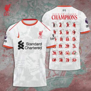 Liverpool FC Champion 2024/25 Premier League Unisex Performance T-Shirt GCL1228