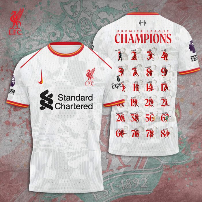 Liverpool FC Champion 2024/25 Premier League Unisex Performance T-Shirt GCL1228
