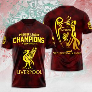 Liverpool FC Champion 2024/25 Premier League Unisex Performance T-Shirt GCL1237