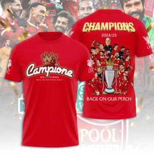 Liverpool FC Champion 2024/25 Premier League Unisex Performance T-Shirt GCL1239
