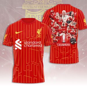 Liverpool FC Champion 2024/25 Premier League Unisex Performance T-Shirt GCL1243