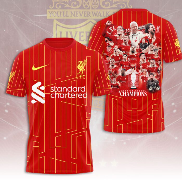 Liverpool FC Champion 2024/25 Premier League Unisex Performance T-Shirt GCL1243