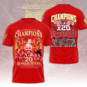 Liverpool FC Champion 2024/25 Premier League Unisex Performance T-Shirt GCL1244