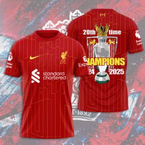 Liverpool FC Champion 2024/25 Premier League Unisex Performance T-Shirt GCL1268