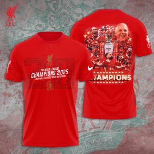 Liverpool FC Champion 2024/25 Premier League Unisex Performance T-Shirt GCL1271