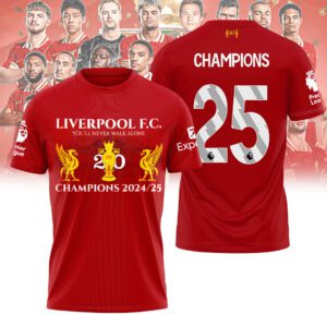 Liverpool FC Champion 2024/25 Premier League Unisex Performance T-Shirt GCL1276
