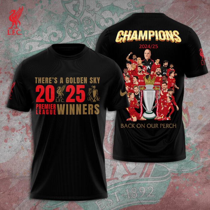 Liverpool FC Champion 2024/25 Premier League Unisex Performance T-Shirt GCL1278