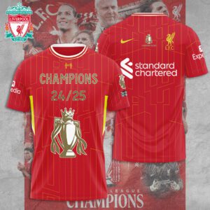 Liverpool FC Champion 2024/25 Premier League Unisex Performance T-Shirt GCL1296