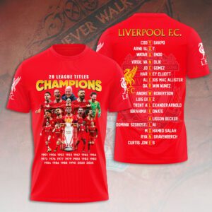 Liverpool FC Champion 2024/25 Premier League Unisex Performance T-Shirt GCL1318