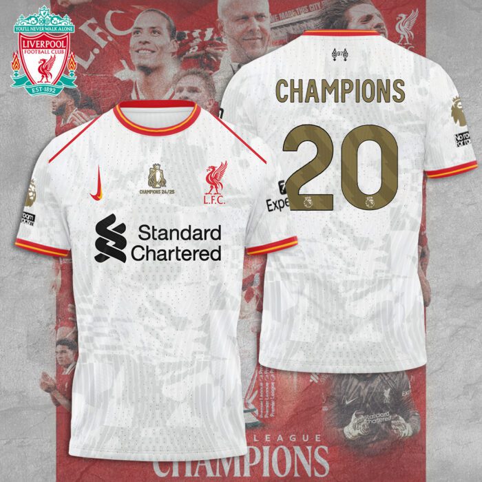 Liverpool FC Champion 2024/25 Premier League Unisex Performance T-Shirt GCL1321
