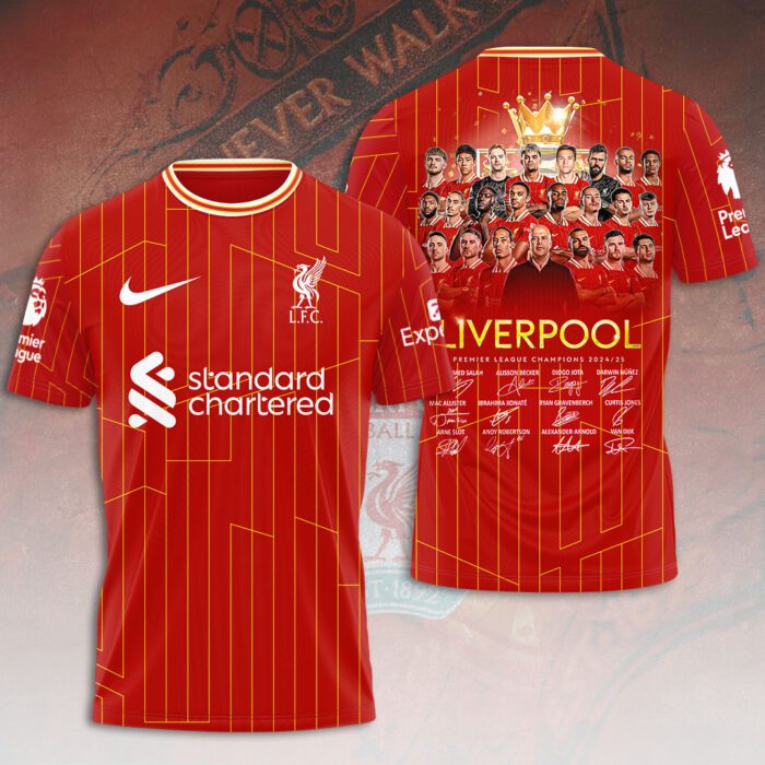 Liverpool FC Champion 2024/25 Premier League Unisex Performance T-Shirt GCL1338
