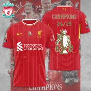 Liverpool FC Champion 2024/25 Premier League Unisex Performance T-Shirt GCL1344