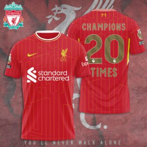 Liverpool FC Champion 2024/25 Premier League Unisex Performance T-Shirt GCL1361