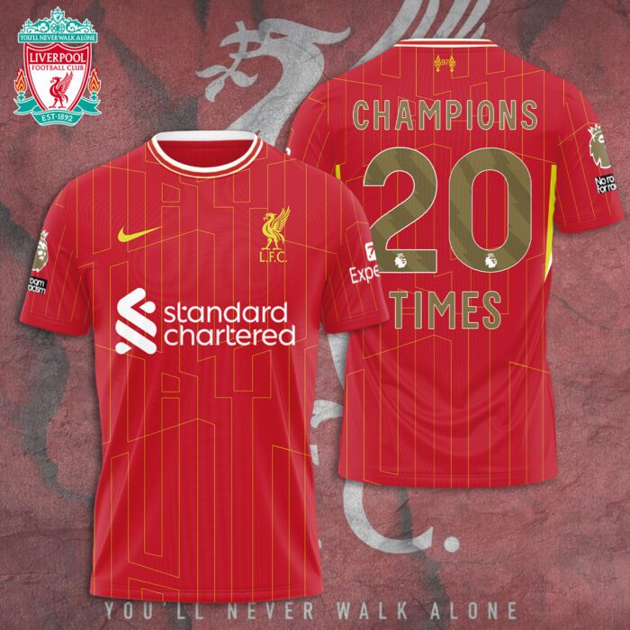 Liverpool FC Champion 2024/25 Premier League Unisex Performance T-Shirt GCL1361