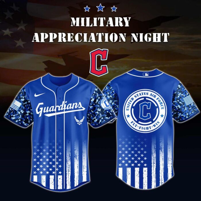 MLB Cleveland Guardians Air Force Military Appreciation Baseball Jersey DBJ1739