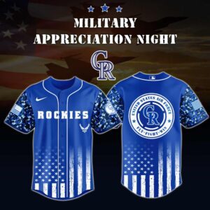 MLB Colorado Rockies Air Force Military Appreciation Baseball Jersey DBJ1736