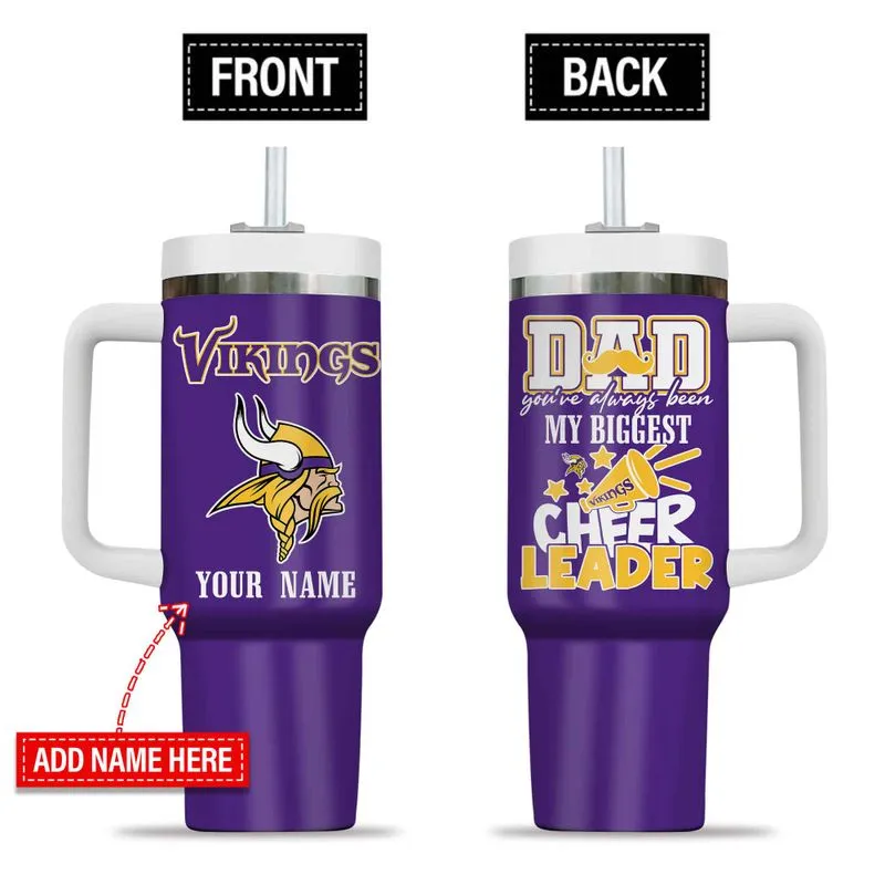Minnesota Vikings My Biggest Cheer Leader Gift For Father's Day Limited Edition 40oz Tumbler