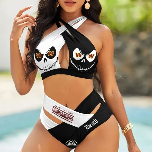 Washington Commanders Women's 2PCS Bikini Swimsuit Crisss Cross Cutout Bathing Suit ACC1047
