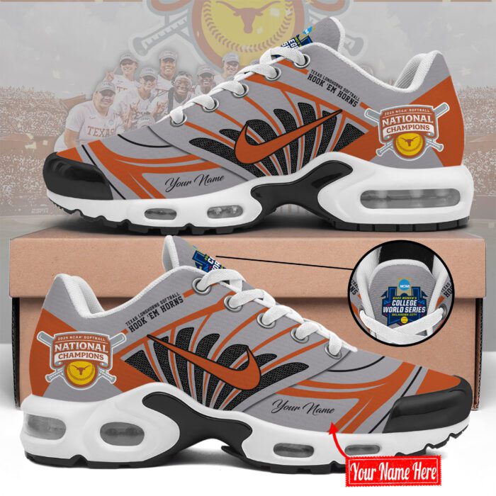 2025 NCAA Texas Longhorns Softball Women's College World Series Champions 2025 Air Max Plus TN Shoes FBH1053