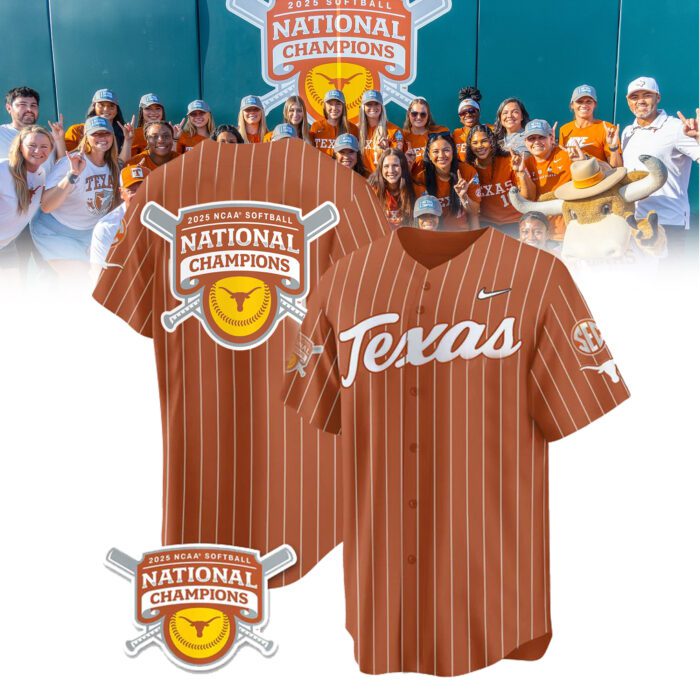 2025 NCAA Texas Longhorns Softball Women's College World Series Champions Jersey FBH1037