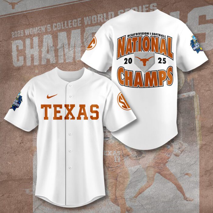 2025 NCAA Texas Longhorns Softball Women's College World Series Champions Jersey FBH1038