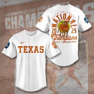 2025 NCAA Texas Longhorns Softball Women's College World Series Champions Jersey FBH1039