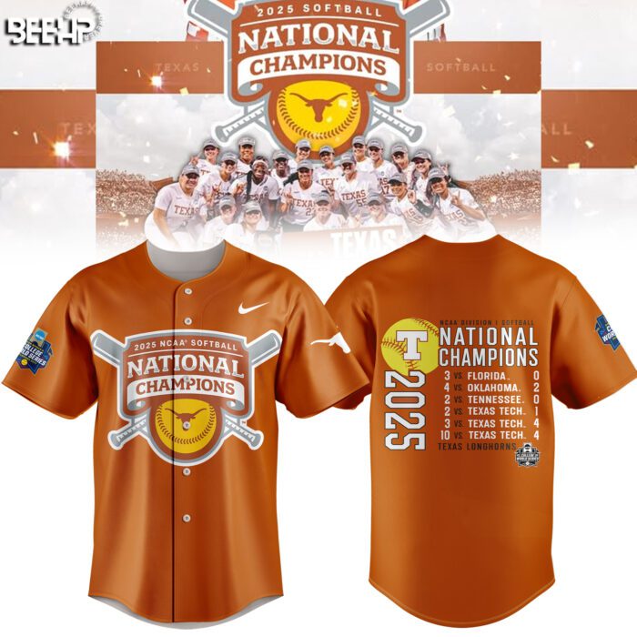 2025 NCAA Texas Longhorns Softball Women's College World Series Champions Jersey FBH1041
