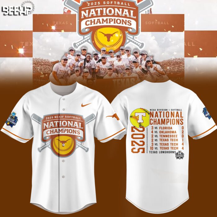 2025 NCAA Texas Longhorns Softball Women's College World Series Champions Jersey FBH1043