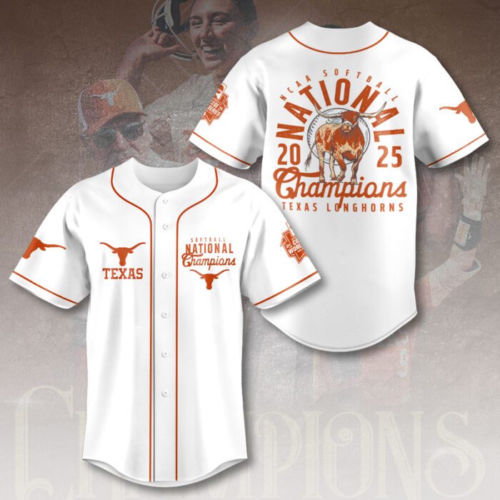 2025 NCAA Texas Longhorns Softball Women's College World Series Champions Jersey FBH1044
