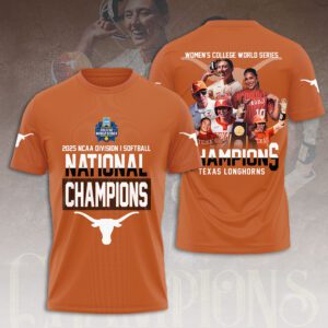 2025 NCAA Texas Longhorns Softball Women's College World Series Champions Unisex Performance T-Shirt FBH1047