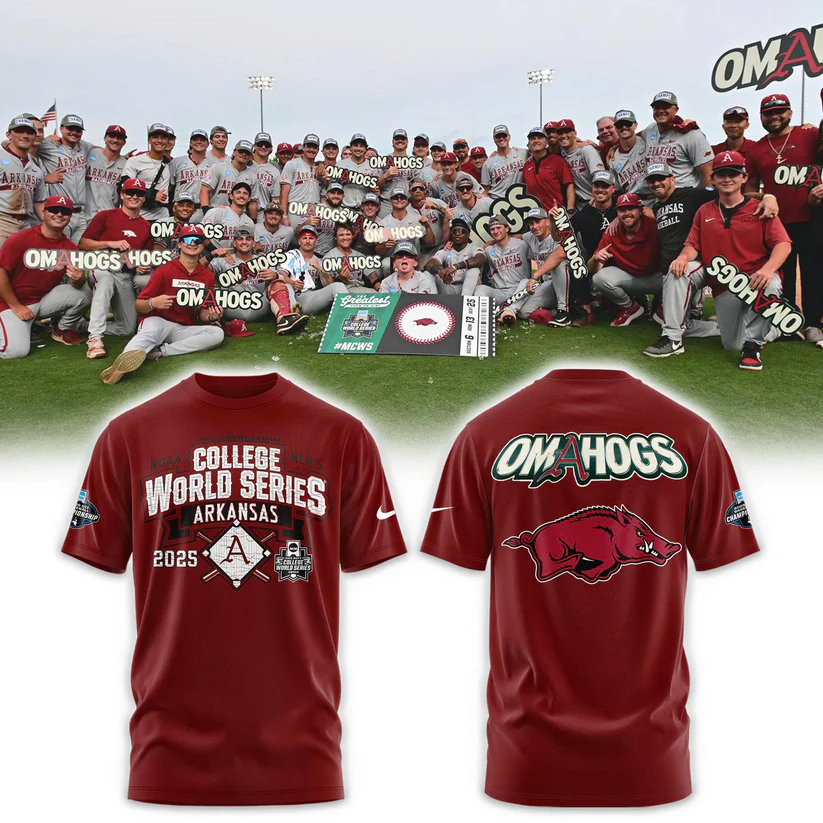AR Omahogs Baseball 2025 College World Series Unisex Shirt FBH1014