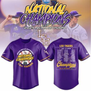 LSU Tigers 2025 NCAA Baseball Men's College World Series Champions Jersey