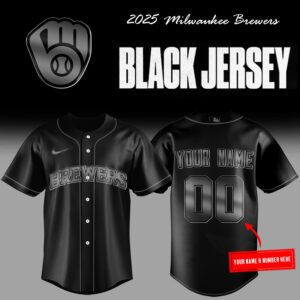 Limited Edition Milwaukee Brewers Back In Black 2025 Baseball Jersey