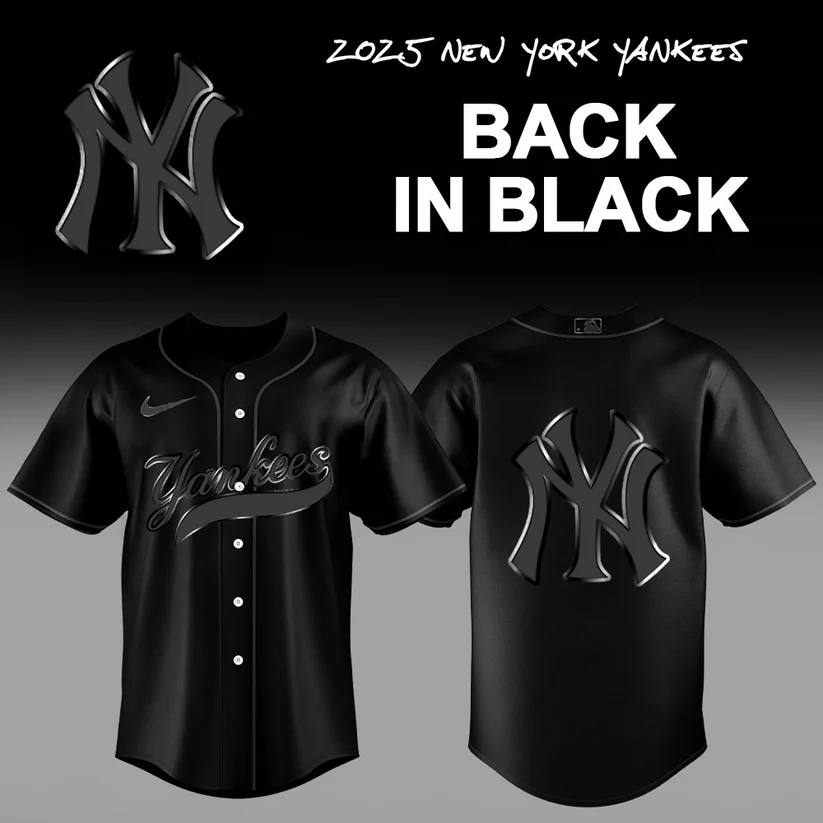 Limited Edition New York Yankees Back In Black 2025 Baseball Jersey