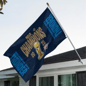 Oklahoma City Thunder NBA Final Champion 2025 3D House Flag BGN1020