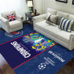 PSG F.C. Paris Saint-Germain Champions d'Europe 2025 Rectangular Rug PSG1013
