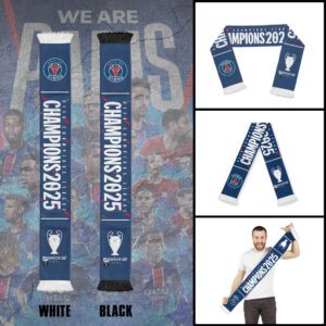 PSG F.C. Paris Saint-Germain Champions d'Europe 2025 Ruffneck Soccer Scarf PSG1034